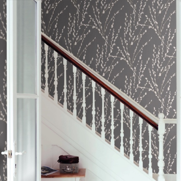ROMO Luxury Wallpaper Mikado Gray Gold Catkins - Picture 4 of 10